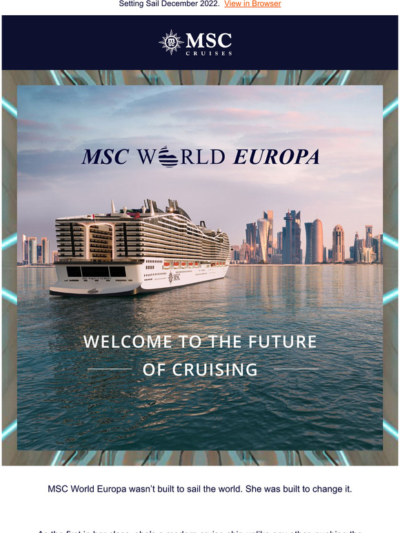 MSC Cruises CA&US: Introducing MSC World Europa, Our Groundbreaking New ...