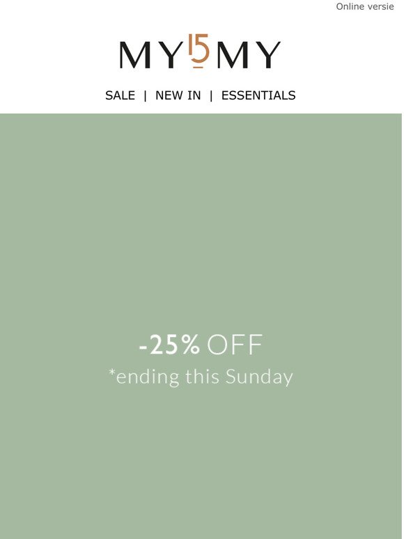 25% off - ending this Sunday 