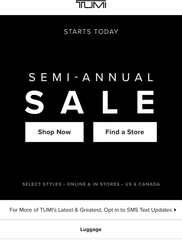 tumi semi annual sale dates