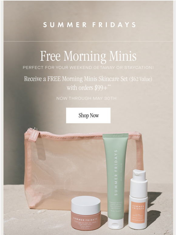 Summer Fridays FREE Morning Minis Skincare Set Milled