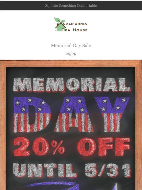 Memorial Day Tea Sale 