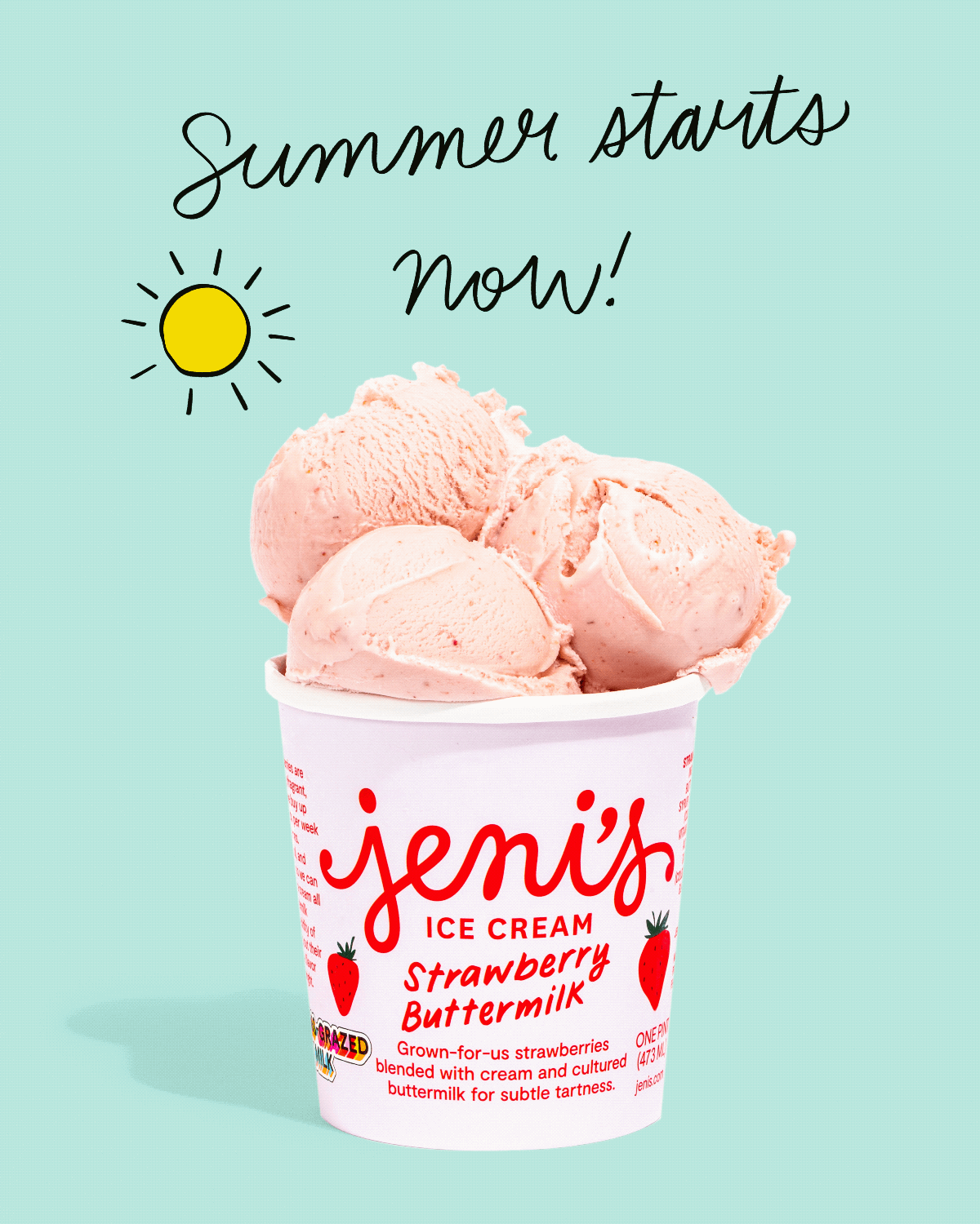 Jeni's Ice Creams Its Strawberry Buttermilk season! Milled