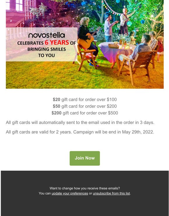 Novostella 6th Anniversary Ends in 48 Hours!