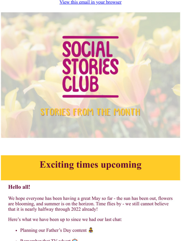 What's going on  at Social Stories Club?
