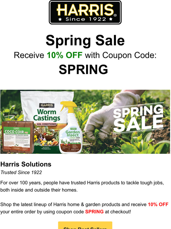 Harris Spring Sale - 10% Off!