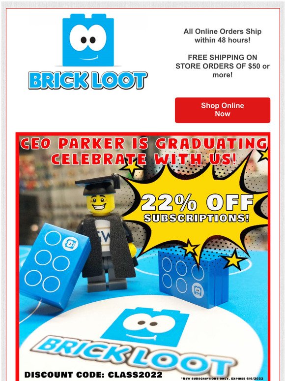  CEO Parker is Graduating - HUGE Discounts 