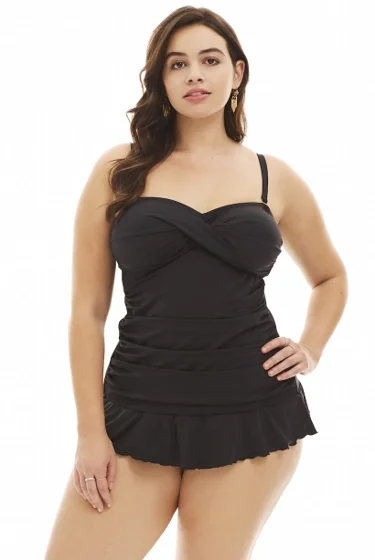 ALWAYS FOR ME PLUS SIZE ISABELLA TANKINI TOP WITH MATCHING TANKINI BOTTOM