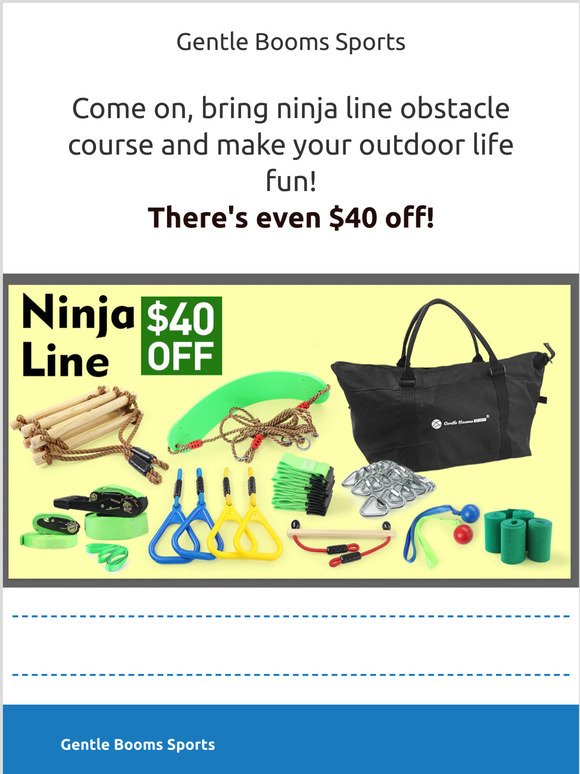 $40 off for ninja line obstacle course