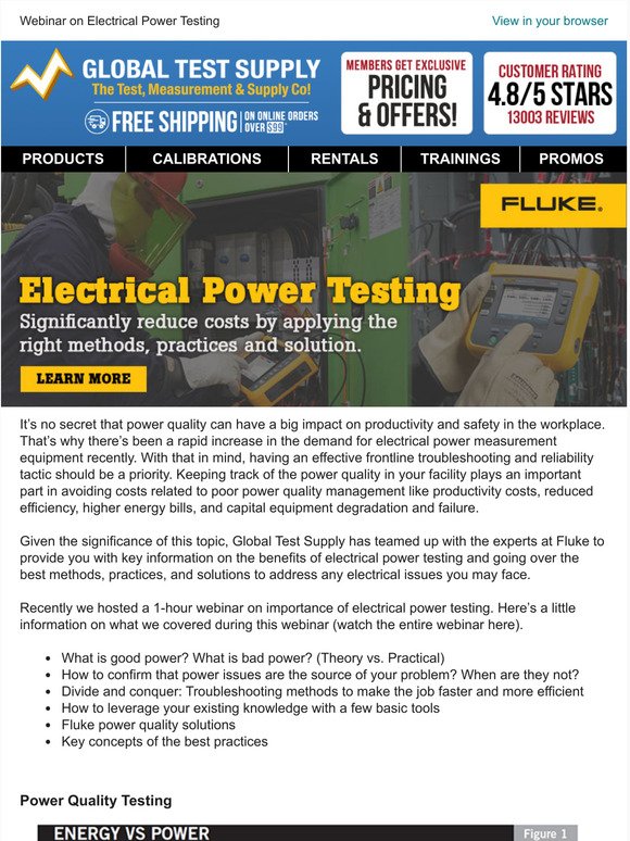 Electrical Power Testing: Flukes best solutions for  