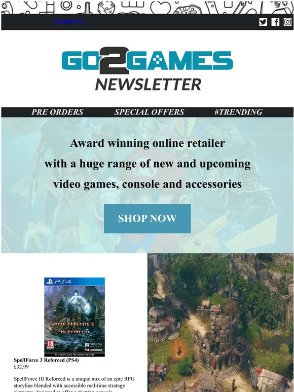 Hot New Trending Products + SpellForce 3 Reforced and Zorro: The Chronicles - Go2Games Weekly Newsletter