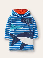 Poncho en éponge - Requins bleu audacieux