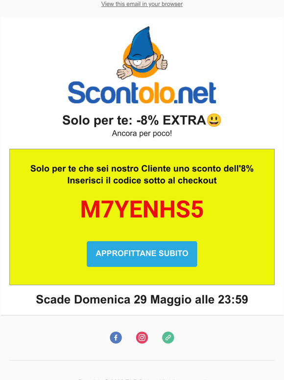 Solo per te: -8% EXTRA Ancora per poco