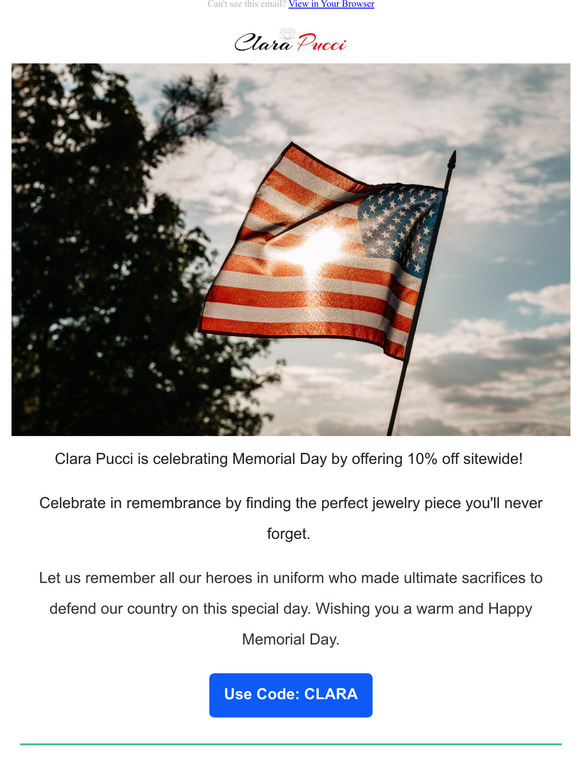   Happy Memorial Day from Clara Pucci!