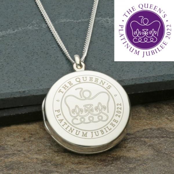 Sterling Silver Queen's Platinum Jubilee 2022 Round Locket With Optional Engraving