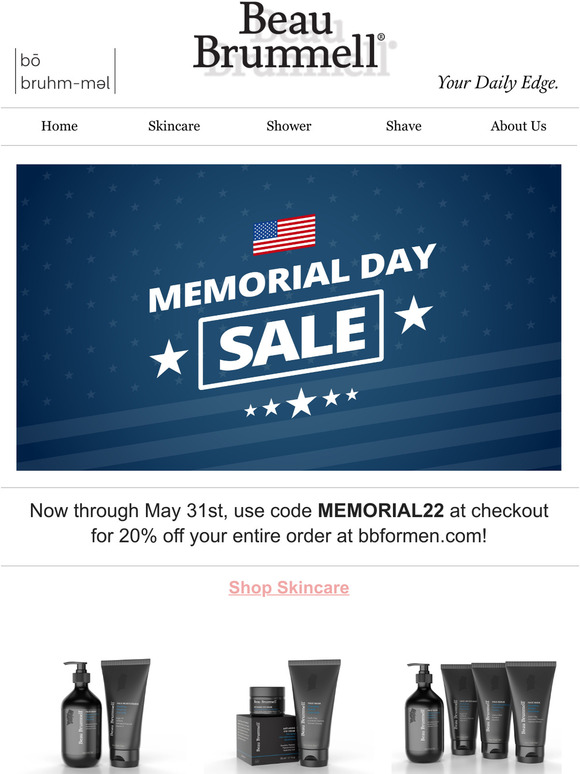Shop Beau Brummell's Memorial Day sale