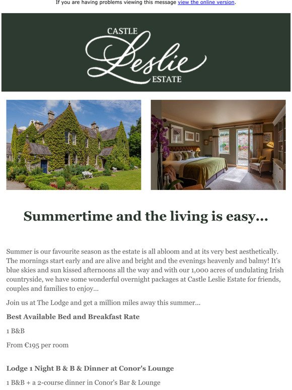 'Summertime and the living is easy' at Castle Leslie Estate...