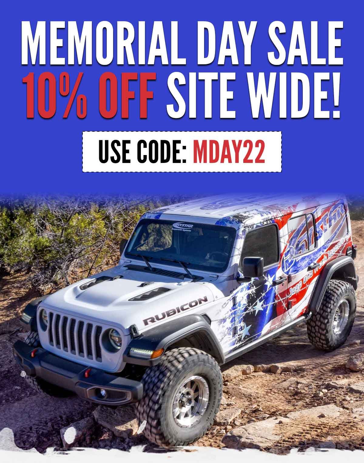 Memorial Day Sale - 10% Off Site Wide! Use Code: MDAY22