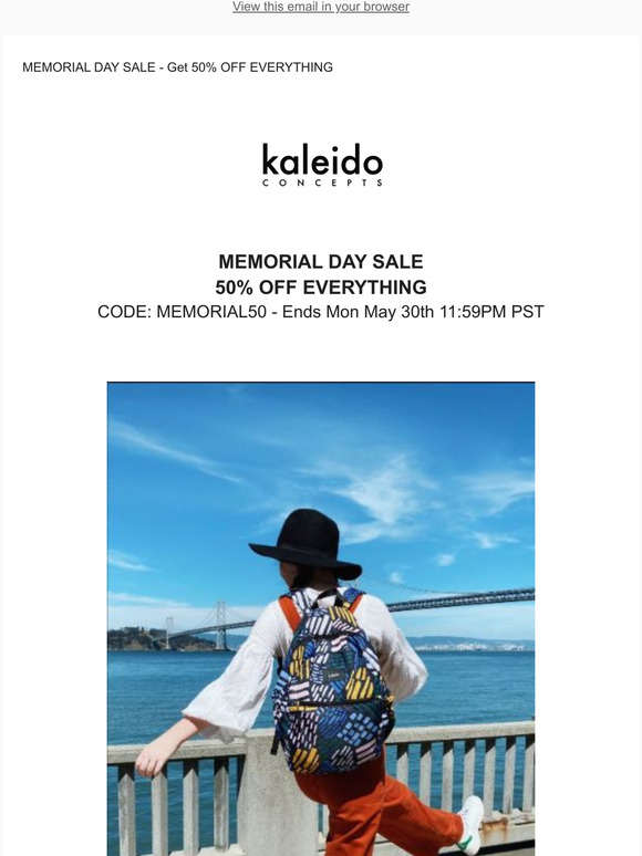  50% OFF EVERYTHING - Memorial Day Sale