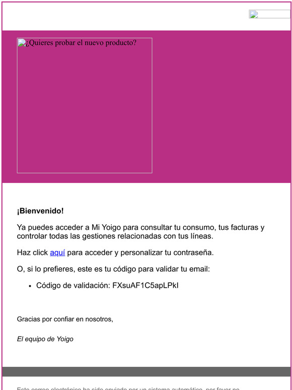 Bienvenido a Mi Yoigo: Contina aqu tu registro