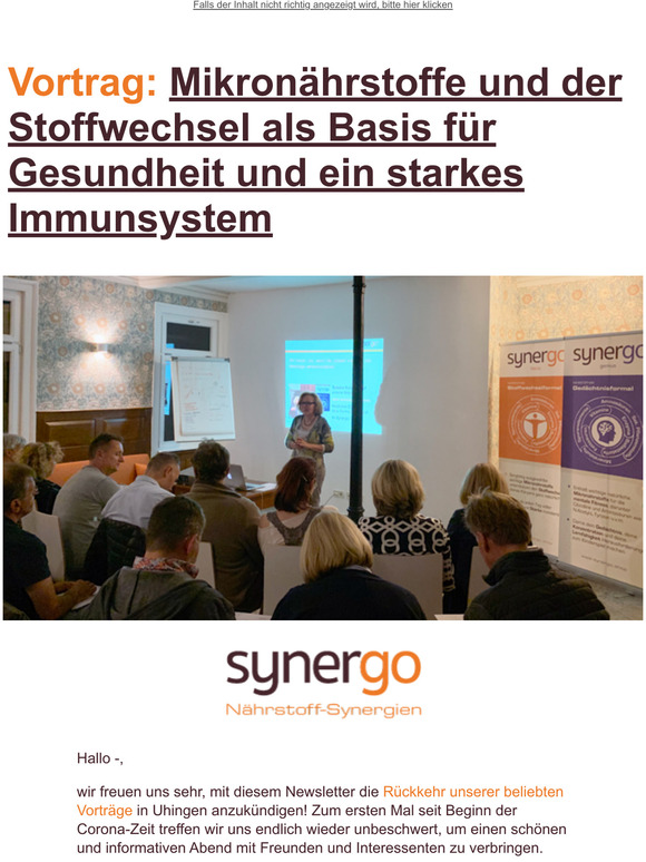 Vortrag am 9. Juni: Wie Stoffwechsel, Nhrstoffe und Immunkraft zusammenhngen