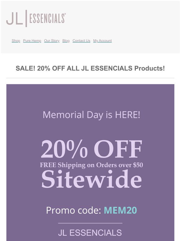 Save 20% on All JL ESSENCIALS Skincare Products!