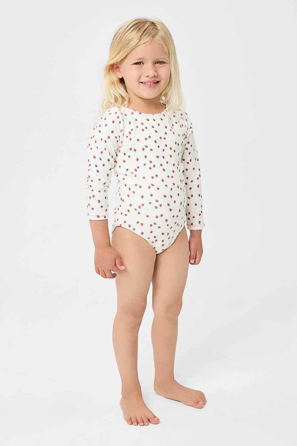 Image of Mini Children's Terry One Piece Swimsuit - Strawberry Cream