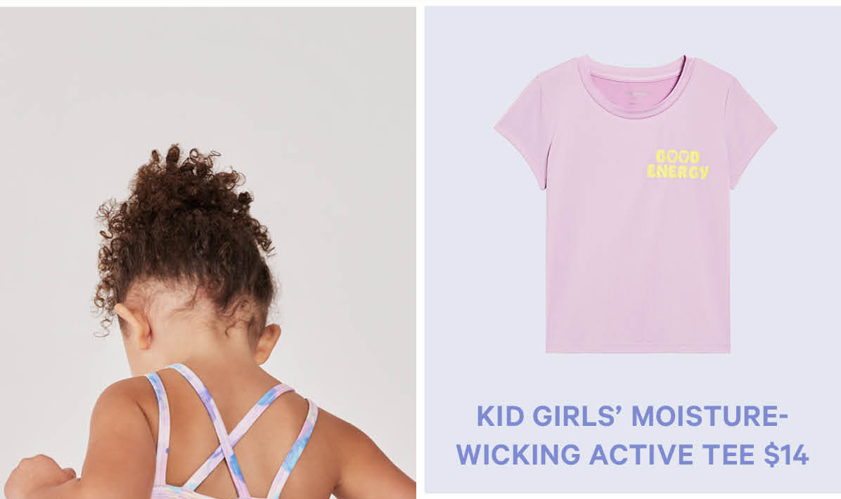 Kid Girls' Moisture-Wicking Active Tee