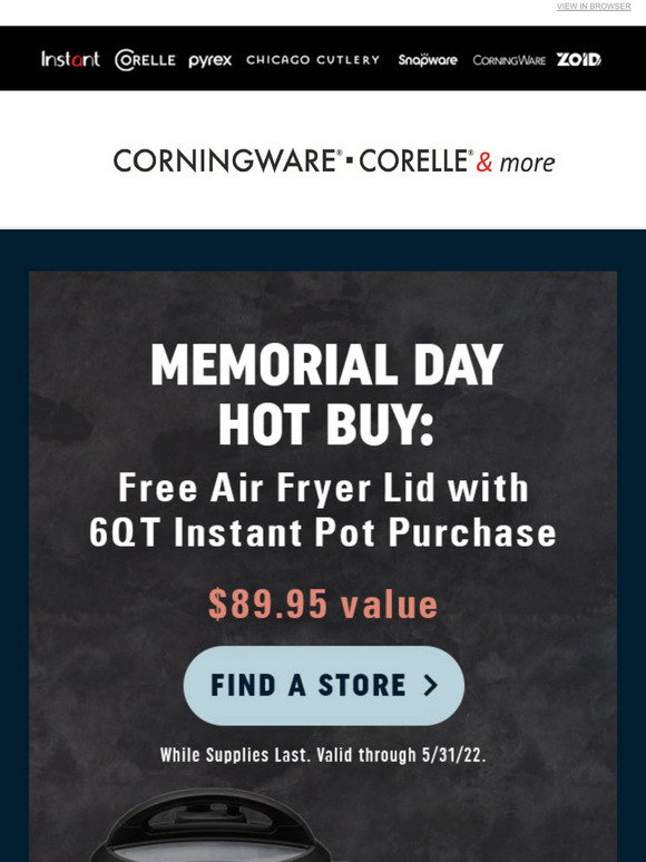 Corningware Corelle &amp; More Outlets: Memorial Weekend Savings Continue ...