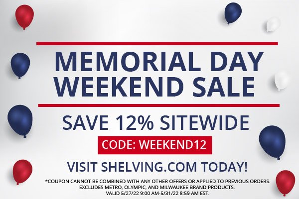 Memorial Day Weekend Sale - Save 12% sitewide - CODE: WEEKEND12