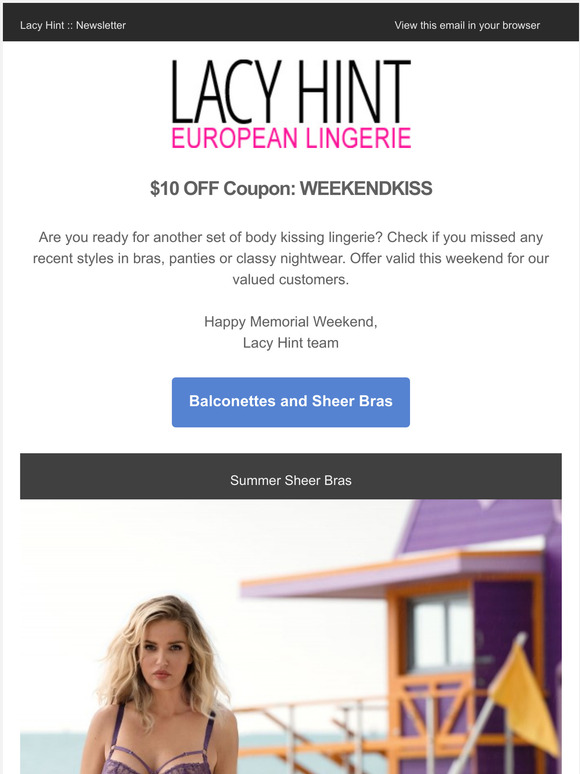 Lacy Hint Promotional Codes - Save 20%