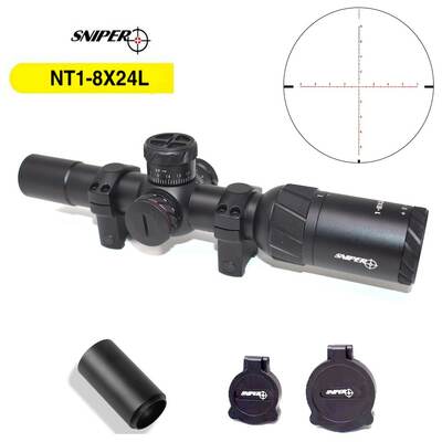 Sniper NT-HD 1-8X24 Tactical Rifle Scope Red/Green Illuminated Reticle