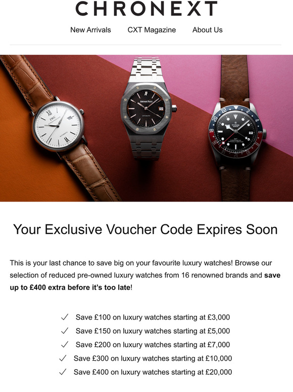 Chronext UK Last chance Save up to 400 extra on reduced pre