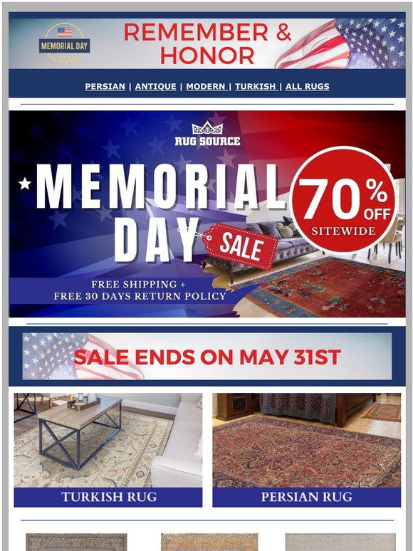 70% OFF Entire Store- Memorial 3 Days Sale- Free Shipping and Return