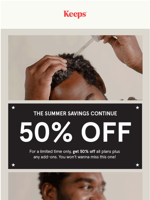 Last chance: 50% off our most popular plans