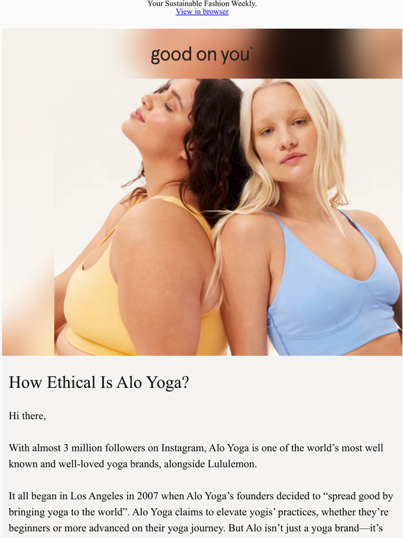 Good On You How Ethical Is Alo Yoga? Milled