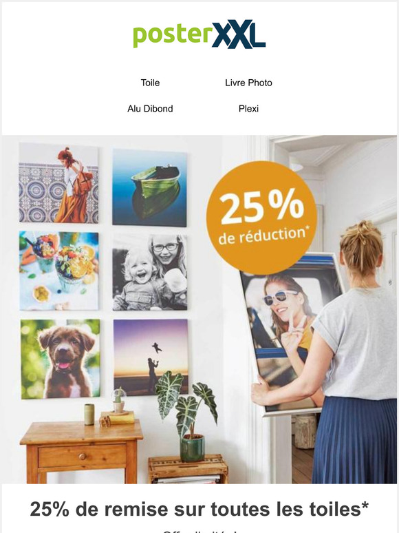 25% de remise sur toutes les toiles!