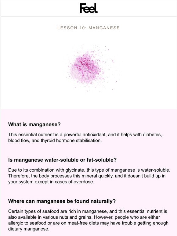 Learn About Manganese in 5 Minutes  The Health Dossier with WeAreFeel