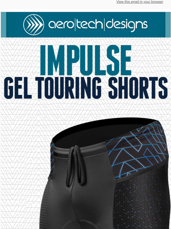 Aero Tech Designs Cyclewear NEW! Gel Touring Impulse Shorts Milled