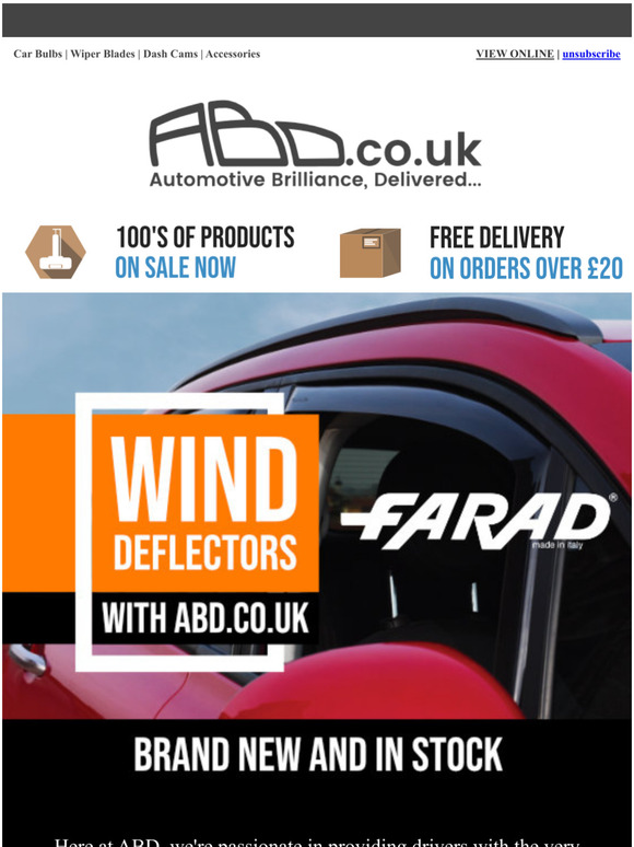 Huge Selection Of Wind Deflectors Now In Stock!....