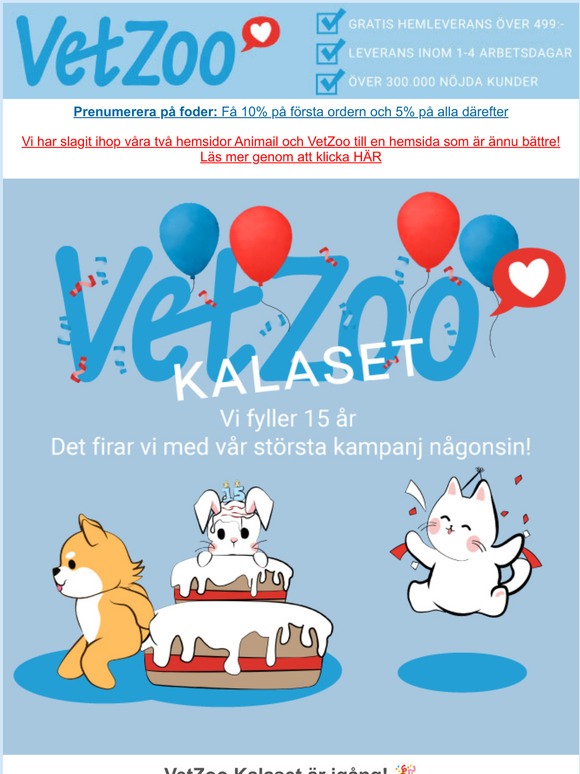 Sista chansen p VetZoo-Kalaset! Upp till 50% rabatt
