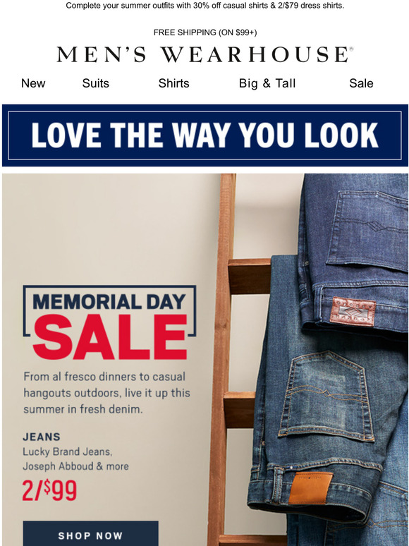 Men's Wearhouse Our Memorial Day Sale will get you ready for summer 2