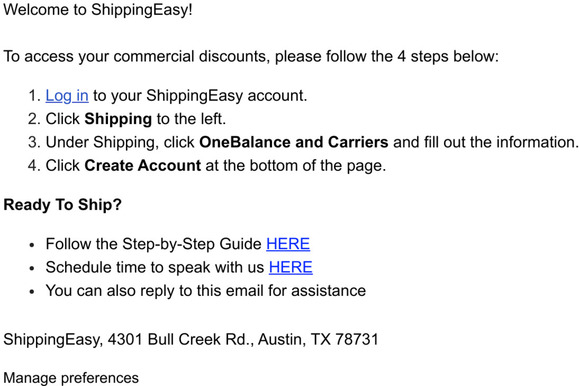 Your ShippingEasy Account