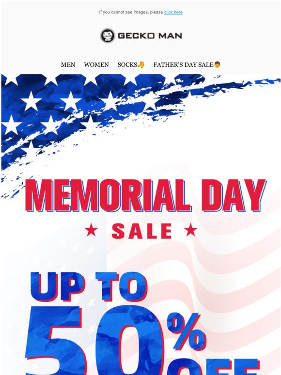 Hurry! Memorial Day Ends Tonight--Up To 50% OFF
