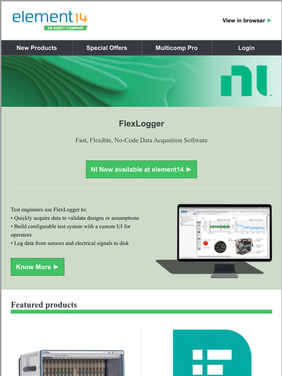 Find NI FlexLogger at element14 - Build flexible and scalable data-logging systems