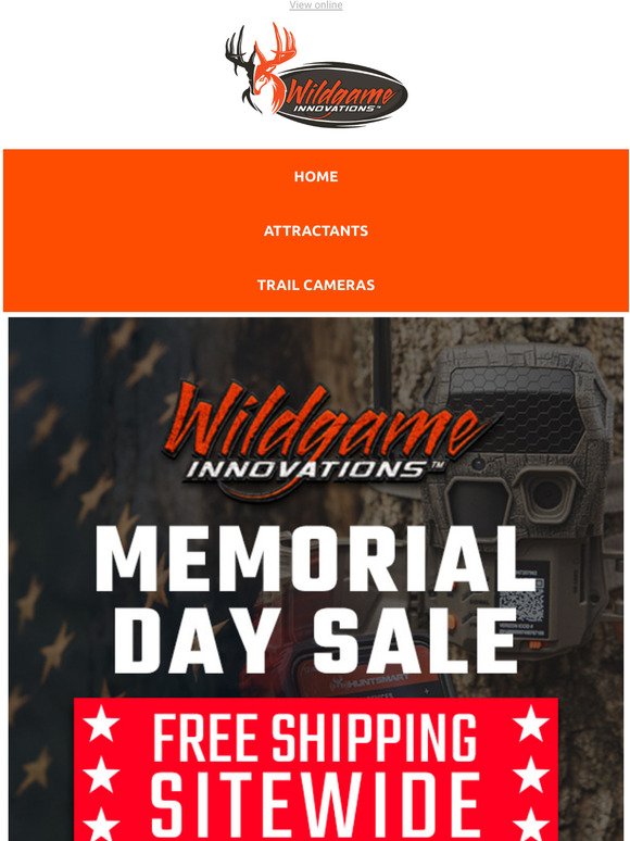 WILDGAME INNOVATIONS LAST CHANCE MEMORIAL DAY SALE: FREE SHIPPING!