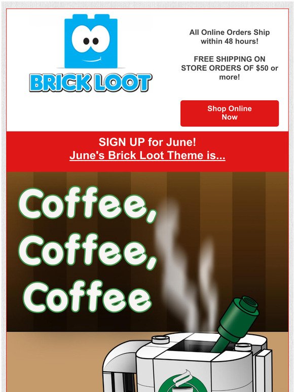  We have your FREE Coffee Cart LEGO Building Instructions 