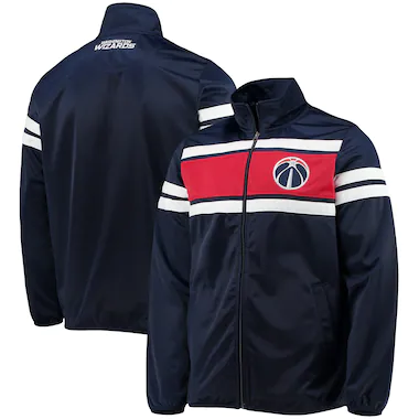 Men's G-III Sports by Carl Banks Navy Washington Wizards Power Pitcher Full-Zip Track Jacket