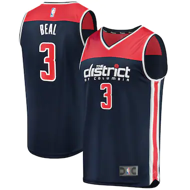 Men's Fanatics Branded Bradley Beal Navy Washington Wizards Fast Break Player Jersey - Statement Edition