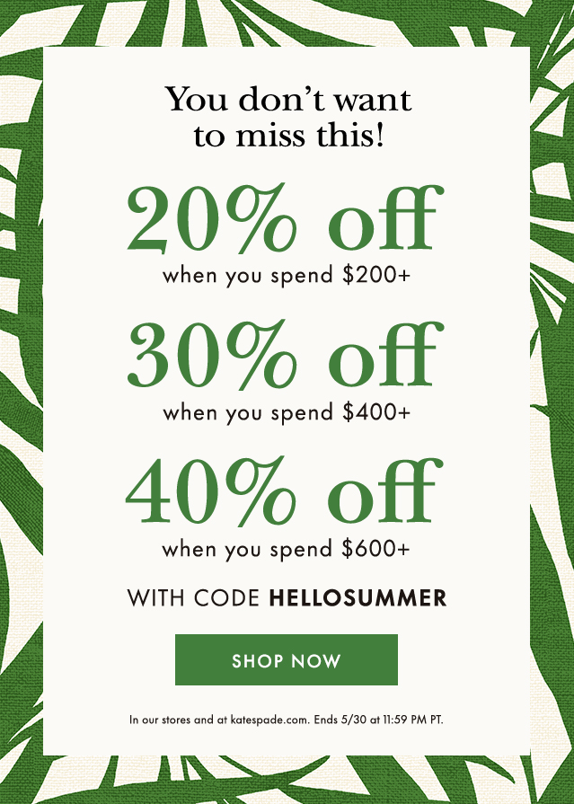 kate spade 40 off code