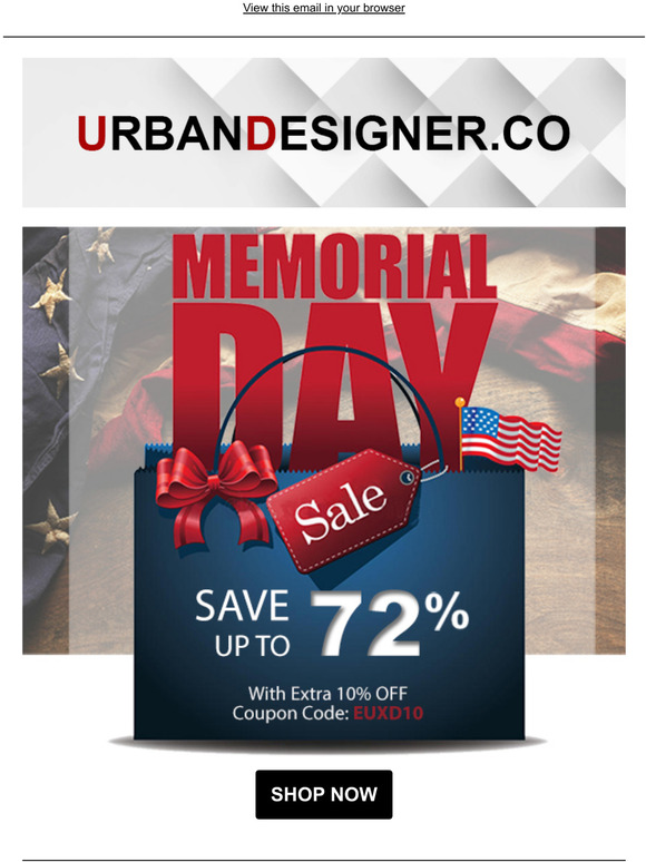  Your chance to save up to 72%, this Memorial Day!
